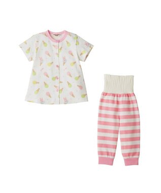 MIKI HOUSE HOT BISCUITS アイス柄 腹巻付き半袖パジャマ ピンク