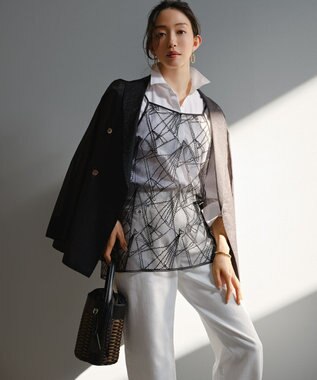 23区 【Oggi掲載・見上愛さん着用】CANCLINI シャーティング ルーズフィットシャツ ホワイト系