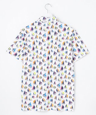 23区GOLF 【MEN/キングサイズ】【吸水速乾・UVケア】マルチヨットプリント 半袖ポロシャツ ホワイト系5