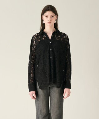 GRACE CONTINENTAL コードレースオーバーシャツ ブラック