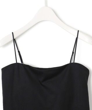 ICB L 【接触冷感・UVケア・速乾・洗える】カップ付きサテンキャミソール ブラック系