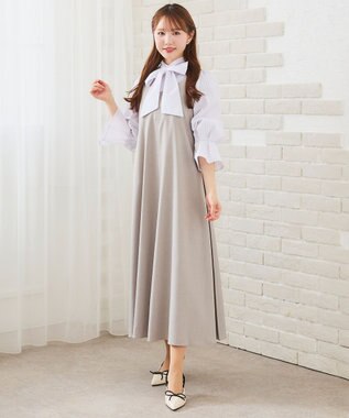 Feroux ダブルストラップキャミ ドレス ライトグレー系