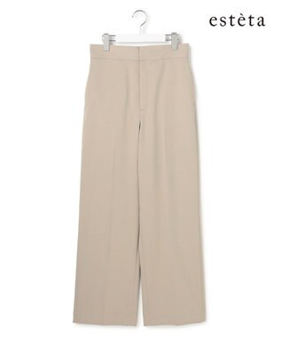 23区 【エステータ】ライトダブルクロス ワイドパンツ グレージュ