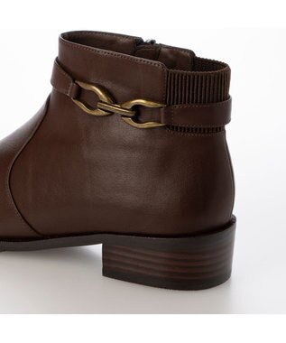 ing <ing>デザインショートブーツ ダークブラウン