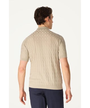 DAKS John Smedley for DAKS ハウスチェックポロシャツ パーチメント