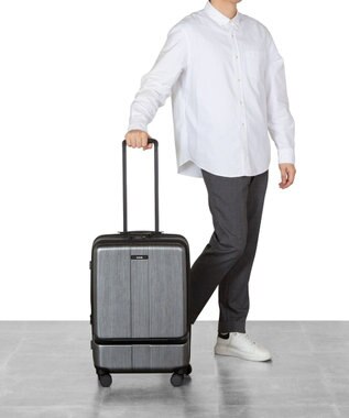 ACE BAGS & LUGGAGE ACE フォールズ スーツケー  4~5泊目安 フロントポケット・キャスターストッパー機能付き 06906 エース ガンメタリックヘアライン