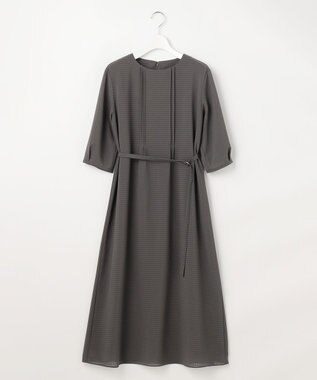 J.PRESS LADIES S シアーブロックチェック ワンピース スレート系