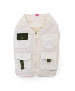 PET PARADISE ペットパラダイス フィッシング ベスト 小型犬 白～オフホワイト