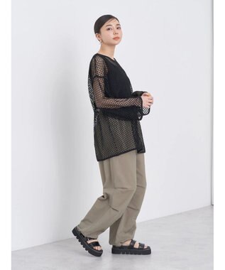 earth music&ecology メッシュチュニック Black