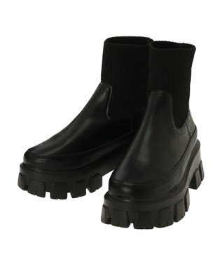 Green Parks ・ｍｉｎｉａ　ニットコンビブーツ Black