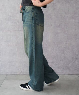 WEGO レースアップデニムパンツ デニム中濃加工色