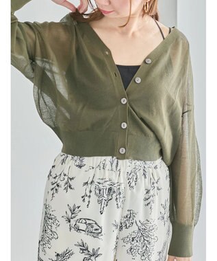 Te chichi Levita14GVネックカーディガン カーキ