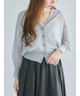 Te chichi Levita14GVネックカーディガン グレー