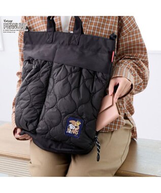 ROOTOTE 8457【スヌーピー】IP.セオルー.パフ.ピーナッツ-0R 01：ブラック