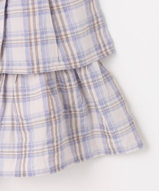 ANY KIDS 【洗濯機可能】ティアード チェックスカパン ブラウン