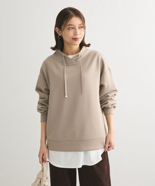 Green Parks ダンボール抜け襟プルオーバー Gray Beige