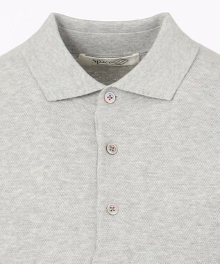 JOSEPH ABBOUD MOUNTAIN 【SPACE】OGストレッチコットン ニットポロシャツ ライトグレー系