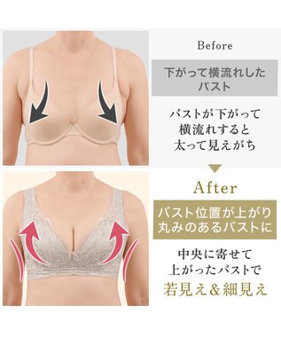 BRADELIS New York 【BRADELIS NewYork peace ブラデリス】ハートフルカップカシュクールブラ24 華やかレース ノンワイヤー 補正ブラ ブラジャー DB124102 ブラック