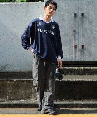 WEGO ドロストゲームロゴT（LS） ネイビー