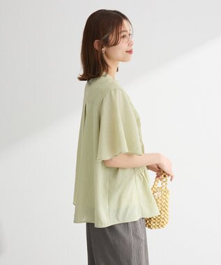 Green Parks ＳＥＴ２点マジョリカシャーリングブラウス＋タンク Light Green