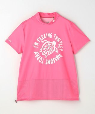 PW CIRCULUS 【WOMEN】SEA TURTLE メッシュコンビモックネックT ゴルフウェア レディース ピンク系