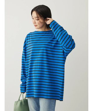 Green Parks ボーダーゆるチュニック Blue