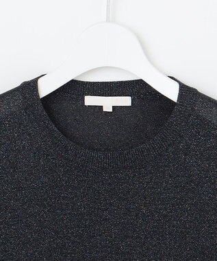 自由区 【カタログ掲載】カラーミックスラメスリーブレス ニット ネイビー