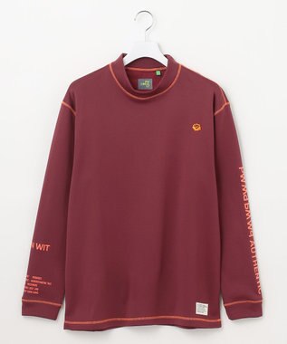PW CIRCULUS 【裏起毛/防寒】【MEN】ステッチポイント モックネック ワイン系