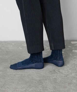 TRICOTE ラメラインファーソックス 39NAVY