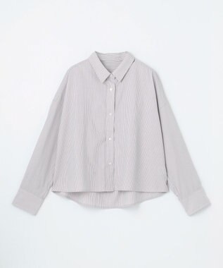 ANY 【手洗い可能/抗菌防臭/速乾/UVカット】ショート丈シャツ グレーピンストライプ