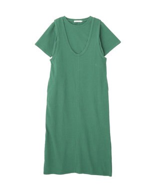 AMERICAN HOLIC 【2点セット】Tシャツ＋Uネックワンピース Green