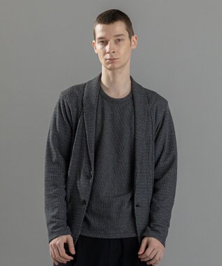 新素材【洗える/清涼感】メランジクロスジャージー　カットソージャケット