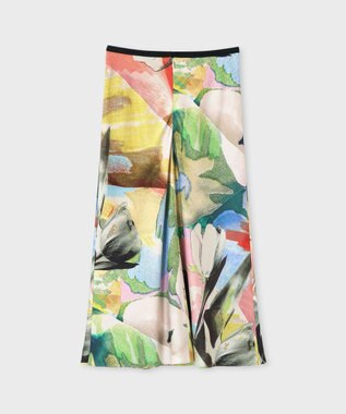 Paul Smith 【洗える】Fabric Floral Collageスカート オレンジ