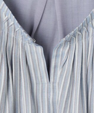 J.PRESS LADIES プロビスストライプ＆チェック カットソー サックスストライプ系