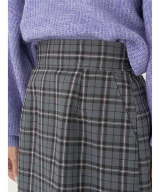 earth music&ecology チェックナロースカート Check Gray