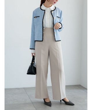 Te chichi ライトツイードバイカラージャケット《2026 spring catalog item》 ブルー