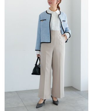 Te chichi ライトツイードバイカラージャケット《2026 spring catalog item》 ブルー