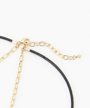 BEIGE， SILVER BERRY / レザーコンビネックレス Black