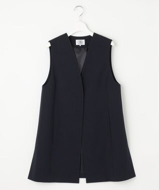 J.PRESS LADIES L 【洗える】T/Rアルガンシルク ジレ ネイビー系