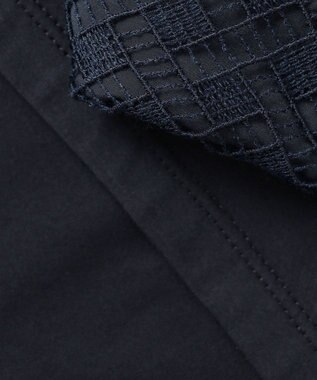 J.PRESS LADIES プレーティングジャージー レース襟 カットソー ネイビー系