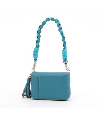 UNBILLION ペルケ perche / ドット型押し・ジャバラチャームウォレットショルダー サックスブルー