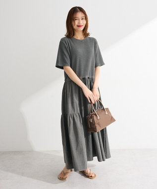 Green Parks ドロストピグメントドッキングワンピース Gray