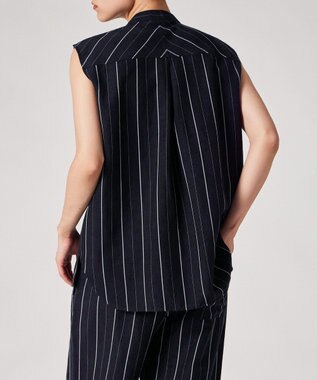 Paul Smith ストライプ ノースリーブシャツ ネイビー