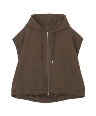 earth music&ecology シアーダンボールフーディーベスト Brown