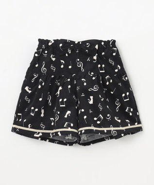ANY KIDS 音符総柄キュロット ブラック
