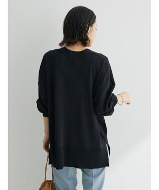 Green Parks 洗える　ミドル丈カーディガン Black