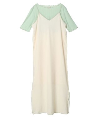 earth music&ecology ＳＥＴ２点配色キャミワンピース＋メローインナー Ivory