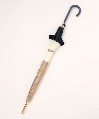 MOONBAT 【耐風】FURLA 長傘 カラーボーダー 日本製 ネイビーブルー