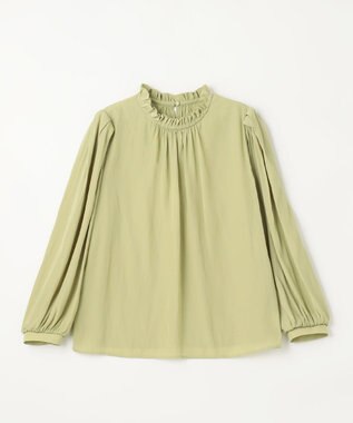 ANY 【洗濯機可・UVケア・接触冷感】フリルネックブラウス マスカット