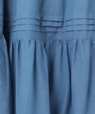 Feroux 【洗える】刺繍ティアード スカート ブルー系